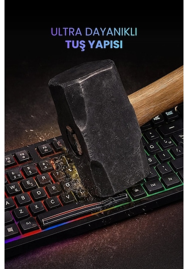 C-66 Rgb Led Işıklı Kablolu Chocolate Klavye + Mouse Set Diğer