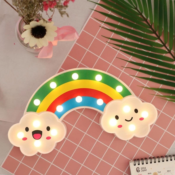 Gülen Bulutlu Gökkuşağı Led Gece Lambası Diğer