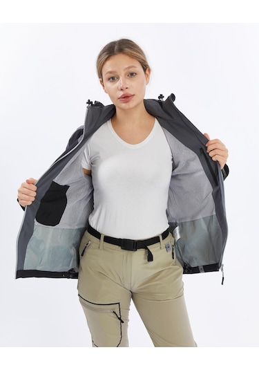 Mapamyumco Windbreaker Kadın Ceket-füme-siyah Füme