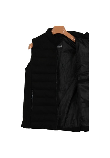 Erkek Dar Kesim Nubuk Süet Siyah Şişme Yelek Rar01239 001