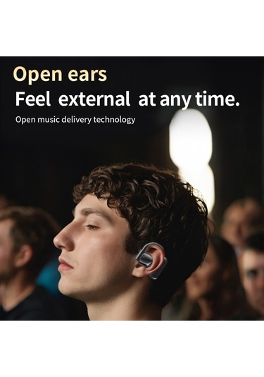 Folinda Gt05 Kulaküstü Açık Kulaaklı Bluetooth 5.4 Kulaklık - Spor İçin Ağrısız Taşıma, Dış Ses Algılama, Uzun Pil Ömrü, Dokunmatik Kontrol, Ipx5 Su Geçirmez, 300mah Şarj Kutusu, Siyah