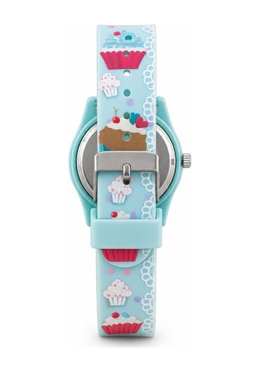 Kız Çocuk Kol Saati Turkuaz Cupcake Desenli Analog St-304425