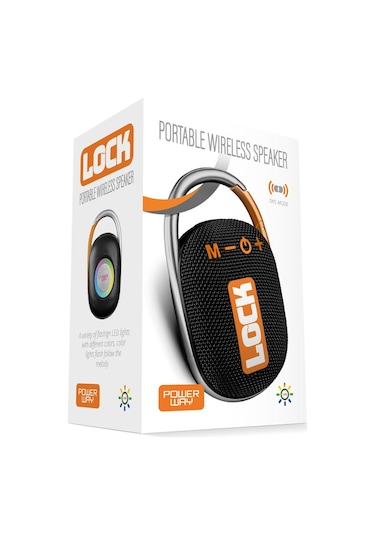 Powerway Lock Turuncu Taşınabilir Bluetooth Hoparlör