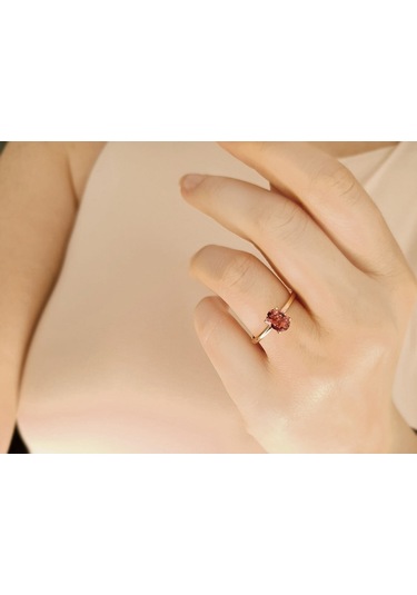 Sirius Oval Kesim Pembe Turmalin Tektaş Yüzük 0831R0018