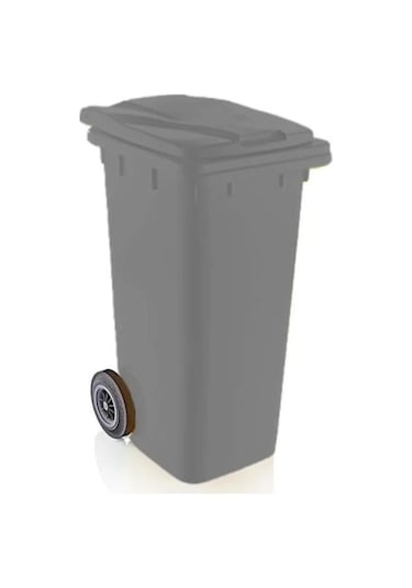 Omnipazar Sy-6505 Tekerlekli Kapaklı Plastik Çöp Konteyneri 120 Lt Gri