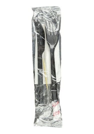 Kullan At Yemek Seti 6'lı Çatal , Bıçak , Kürdan , Peçete , Islak Mendil , Tuz 500 Adet