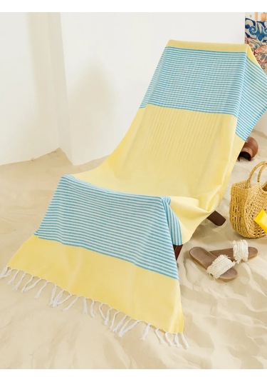 Gang Büyük Plaj Havlusu 90x180 Cm Pamuk Hint 391946228 Gri