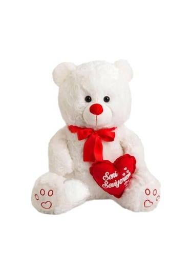 Peluş Kalpli Ayı 55 Cm Renkli