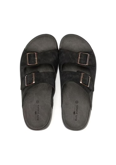 Roy Jones Delhi 4 Mevsim Anatomik Taban Çift Tokalı Ayarlanabilir Erkek Terlik 5002