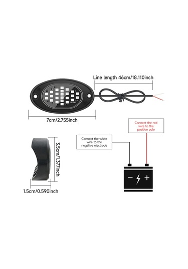 4pcs 24led Kaya Lamba Kiti Offroad Kamyon Suv 4x4 Atv Araba Atmosferi Lamba İce Blue 1 Piece Set