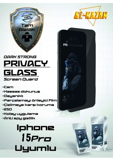 İphone 15 Pro Uyumlu Hayalet Ekran Koruyucu Ultra İnce Şeffaf, Anti Çizik & Darbeye Dayanıklı Koruma