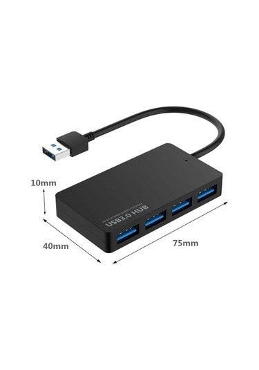 Usb 3.0 Dağıtıcı 4 Port Super Speed Veri Hub Adaptörü Notebook Laptop Pc İçin Slim