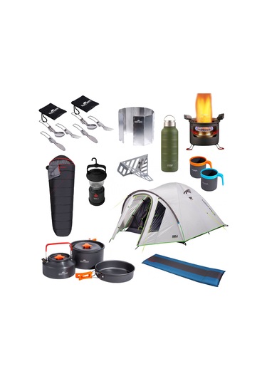 Doğada Yaşam Kamp Ve Kahve Kamp Ocağı Keyif Seti 3041-DYS Açık Gri