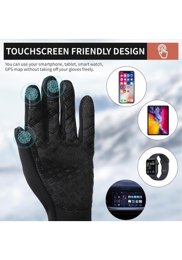 Erkekler Ve Kadınlar İçin Dokunmatik Ekranlı Kış Bisiklet Eldivenleri, Sıcak, Rüzgar Geçirmez, Mor/s Eldivenler