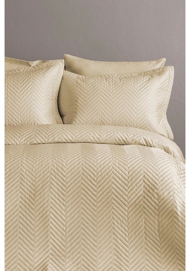 Simply Orchid Beige Pamuk Saten Nevresim Takımı Çift Kişilik Bej