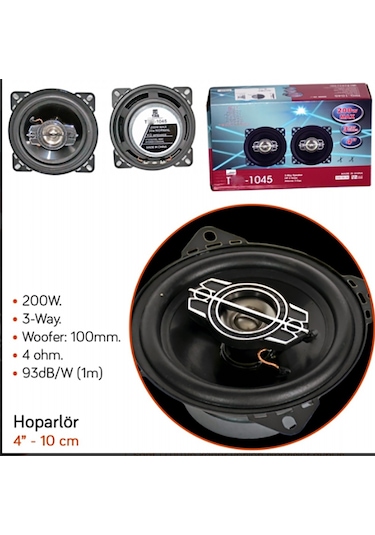 10 Cm Hoparlör 200 W 4'inç T-1045 Hoparlör 2 Adet