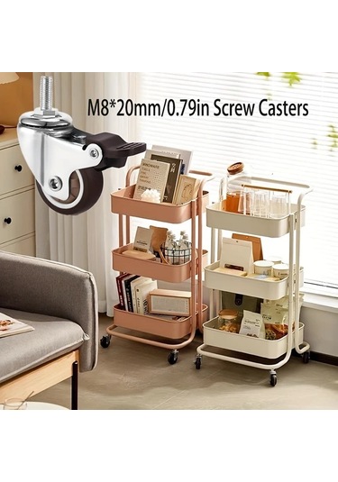 Dashanshop 4 Adet Sessiz Döner Frenli Mobilya Tekerleği M8 2in Halı Sert Zemin