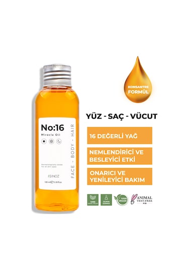 Sinoz No 16 Nemlendirici ve Işıltı Verici Mucizevi Bakım Yağı 100 ML