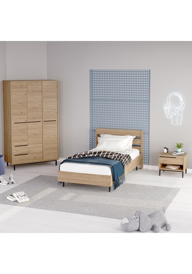 Robin Home Lidya Genç Odası Takımı 3'lü Set Sepet Kahverengi