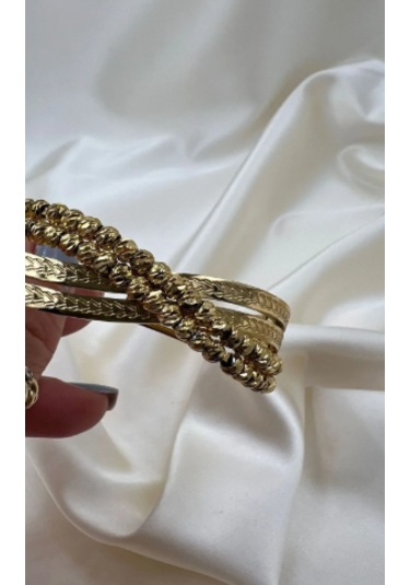 Bb Çelik İkili Dorika Kelepçe Bilezik