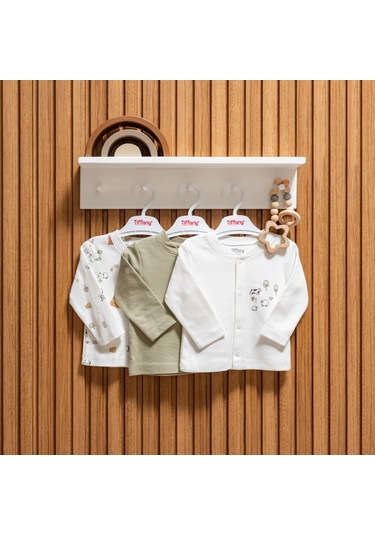 Tiffany Baby Farm Village Theme 3'lü Hırka 51027 Ekru