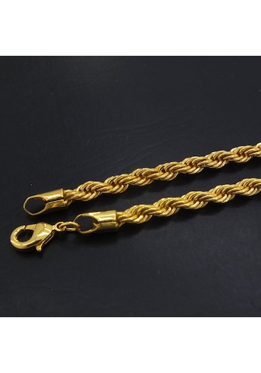 Çelik Zincir Altın Kaplama Burgu Model 4 Mm Zn-129 Altın