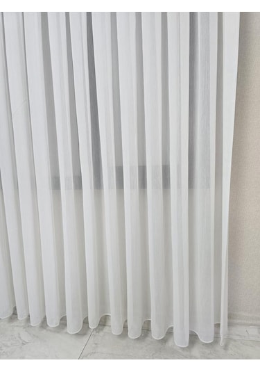 Vakkorama Mat Kumaşlı Kalın Tül Perde Ekru 1 E 2,5 Pileli Et4030mat