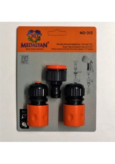 Medalyan Hortum Musluk Bağlantısı 3lü 1/2" Md-315 Standart