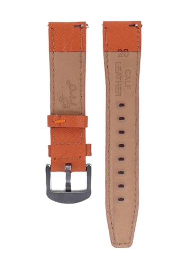 Fro Lw38-43 20 Mm Hakiki Deri Safiano Turuncu Kordon Silver Toka