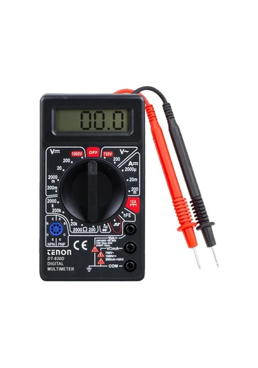 Tenon Dt-830d Siyah Dc Ac Voltaj Akım Ölçer Dijital Multimetre Ölçü Aleti Ölçüm Cihazı
