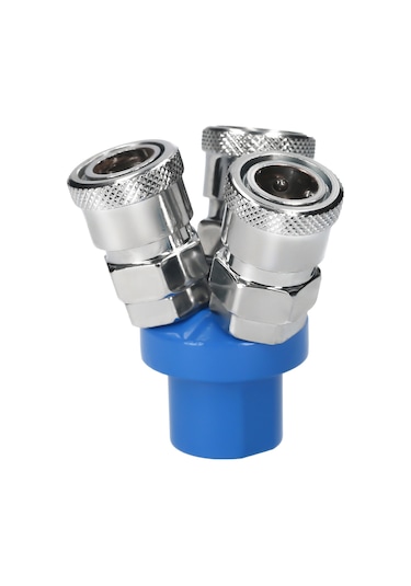 Folinda Pnömatik Otomatik Kilitleme Üç Yollu Hava Borusu Bölücü, 1/4" Pt İç Dişli Smy Bağlantı Elemanı