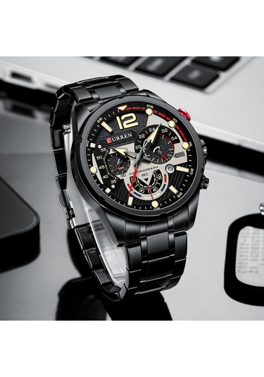 Curren 8395 Çelik Kayışlı Quartz Kol Saati Siyah