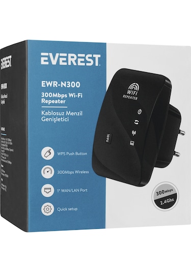 Everest EWR-N300 N300 300 Mbps Access Point Menzil Genişletici