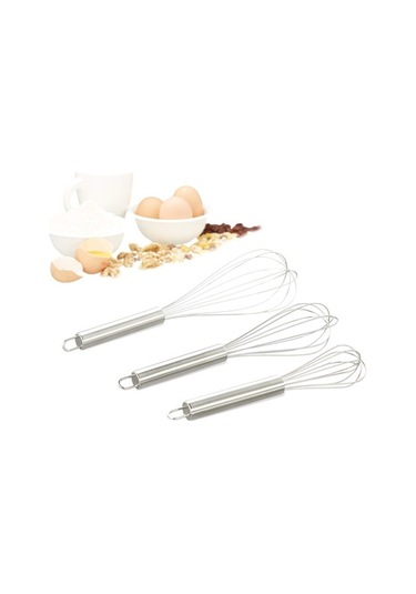 Ulzyvf Yumurta Çırpma Makinesi - Paslanmaz Çelik Mini Yumurta Süpürme Seti, Büyük Boy Bulaşık Makinesi Uyumlu, 3'lü Paket Paslanmaz Çelik