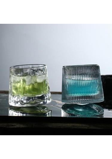 Trendooze Vintage Şeffaf İçme Harika Dokusu Dayanıklı Bardak 3 La