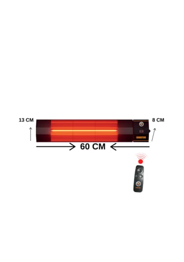 Sunstar Halogen 2000 W Kumandalı Dış Mekan Elektrikli Isıtıcı Soba