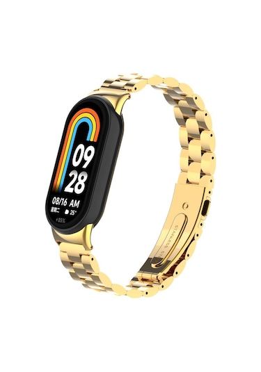 Kilifone - Xiaomi Mi Band 8 Uyumlu - Kordon Metal Kordon - Krd-04 - Siyah
