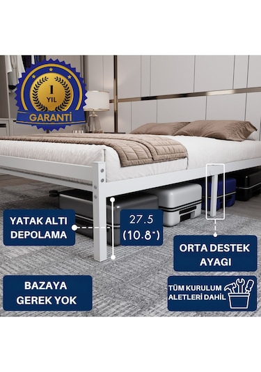 Aksviva Felix Çift Kişilik Ferforje Metal Karyola