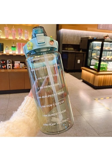 Semgears 2000 Ml. Büyük Kapasiteli Sızdırmaz Taşınabilir Su Şişesi - Mavi 73wk4f Açık Yeşil