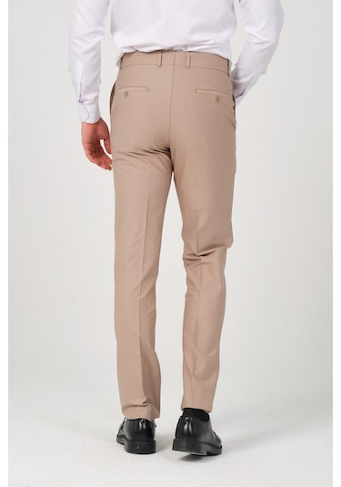 Erkek Regular Fit Kumaş Pantolon Bej