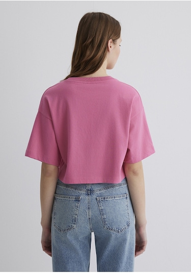 Mavi - Mavi Logo Baskılı Pembe Tişört 1611585-84670 Pembe
