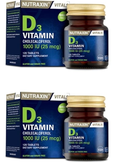 Nutraxin Vitamin D3 1000 IU  120 Tablet 2 Adet