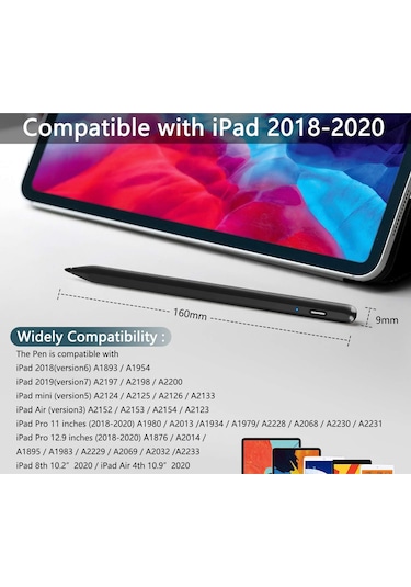İpad İçin Yp0016 Yanlış Dokunma Önleyici Manyetik Kapasitif Stylus Kalem Siyah