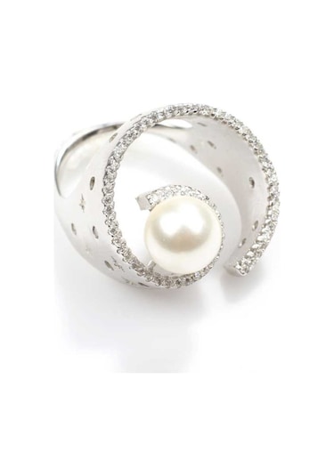 925 Ayar Gümüş 9 Tasarım Incili Yüzük (552867457)