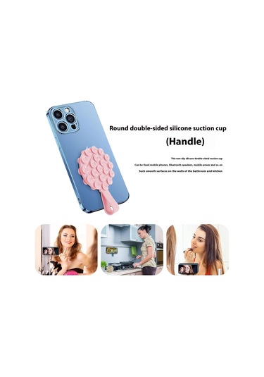 Rk-x18 19 Tane Silikon Vantuz Kalp Şeklinde Çift Taraflı Telefon Tutucu Çıkarılabilir Telefon Montaj Aparatı - Siyah