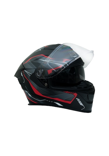 My Helmets Mks001-bgr Yarış Spoiler Güneş Vizörlü Şeffaf Full Face Motosiklet Kaskı Çok Renkli