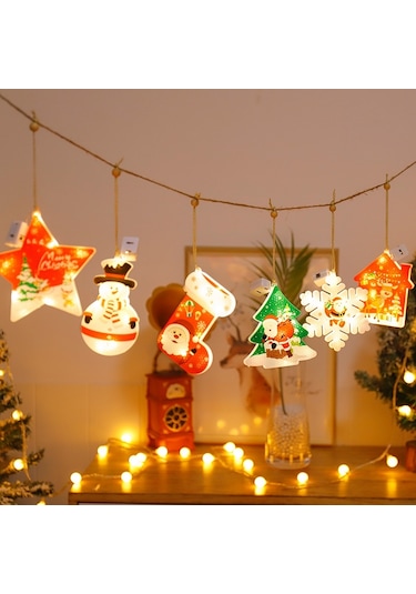 6 İn 1 Led Noel Kolye Dize Işıklar Usb Tatil Dekorasyon Işık Diğer