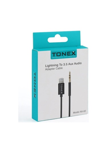 Tonex Ax-02 Lightning To Aux Ses 3.5mm Audio Kablosu - Siyah