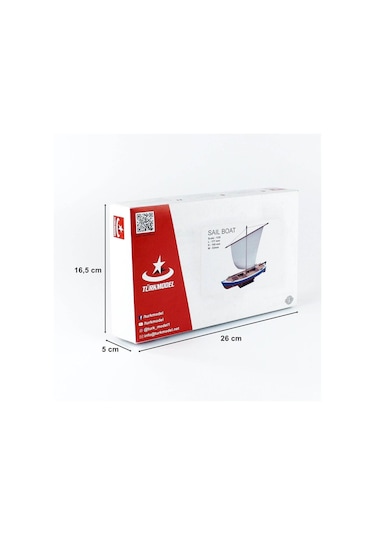 Türk Model 1/35 203 Yelkenli Sandal, 18 Cm. Ahşap Model Kiti-55345