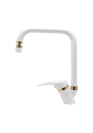 Kustar Lexus Altın Beyaz Mutfak Eviye Bataryası